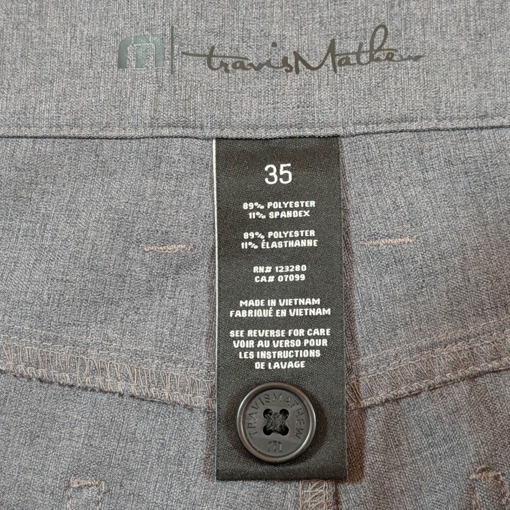 Travis Mathew Open to Close Golf Pants Mens 35 Grey Performance Stretch Chino - Picture 5 of 7